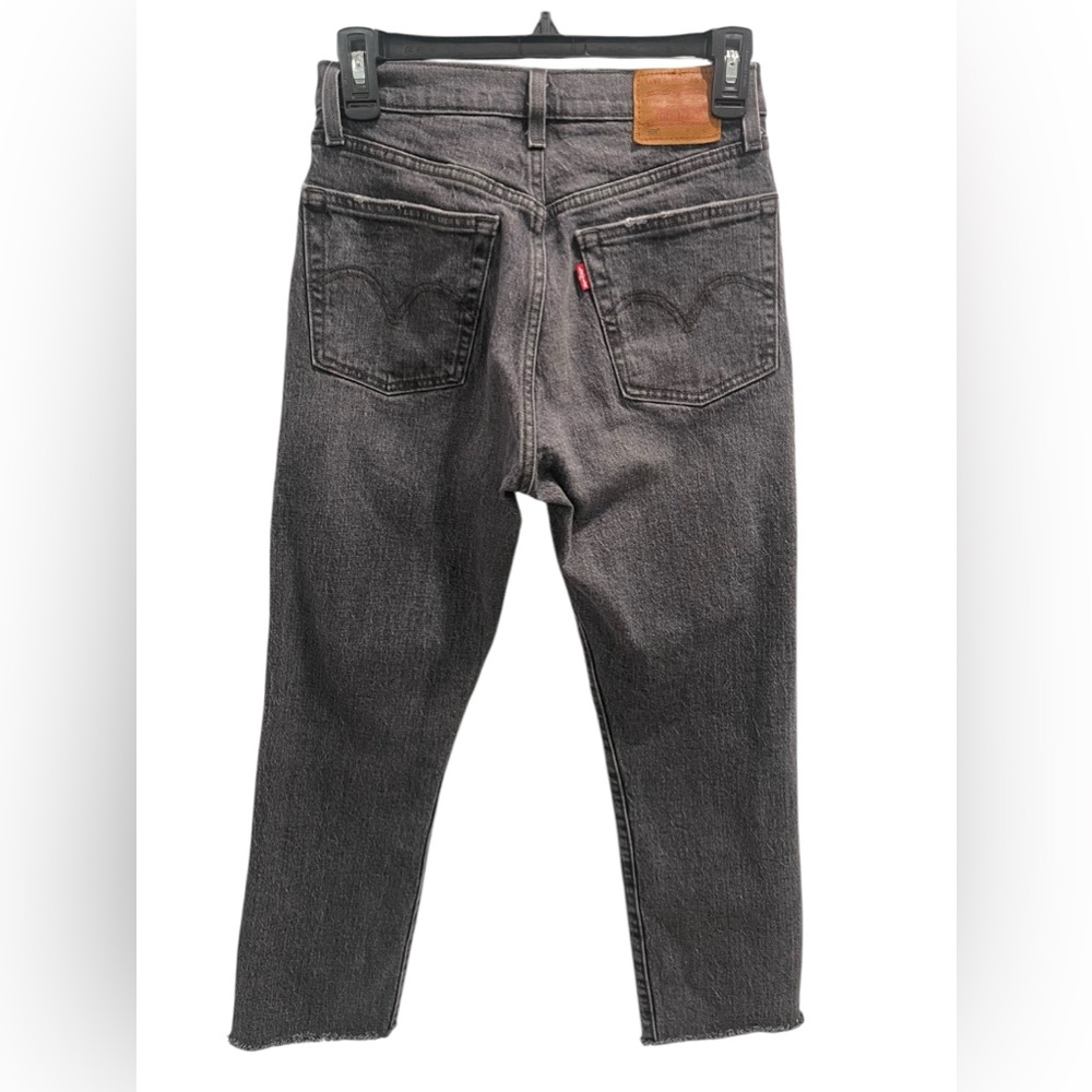 Levi’s 501 Hi-Rise Button Fly Fray Hem Jeans Gray Women’s 24 - Picture 4 of 16